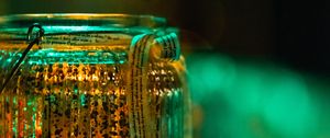 Preview wallpaper jar, glare, bokeh, glass, blur