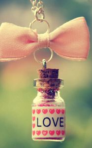 Preview wallpaper jar, pendant, ribbon, shape, love