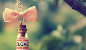 Preview wallpaper jar, pendant, ribbon, shape, love