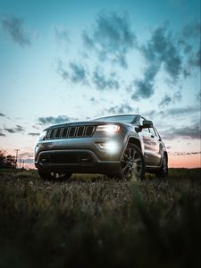 Preview wallpaper jeep grand cherokee, jeep, car, suv, gray