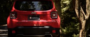 Preview wallpaper jeep renegade, jeep, car, red, suv, rear view