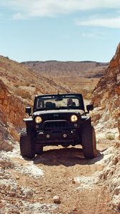 Preview wallpaper jeep, suv, rocks, desert