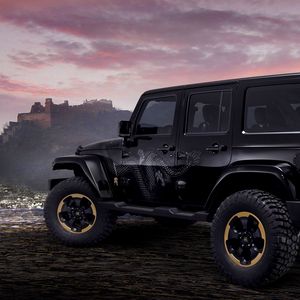 Preview wallpaper jeep, wrangler, dragon, concept, auto, black, suv