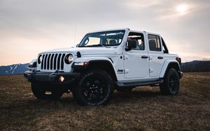 Preview wallpaper jeep wrangler, jeep, car, headlights