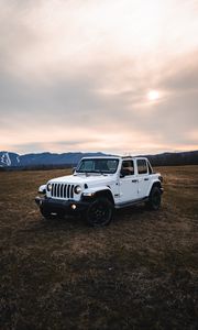 Preview wallpaper jeep wrangler, jeep, car, lights, white