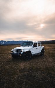 Preview wallpaper jeep wrangler, jeep, car, lights, white