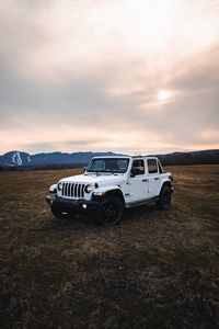 Preview wallpaper jeep wrangler, jeep, car, lights, white