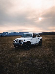 Preview wallpaper jeep wrangler, jeep, car, lights, white