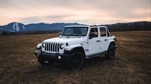 Preview wallpaper jeep wrangler, jeep, car, lights, white