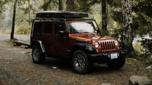 Preview wallpaper jeep wrangler, jeep, car, suv, brown
