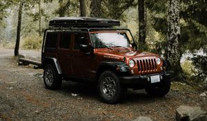 Preview wallpaper jeep wrangler, jeep, car, suv, brown