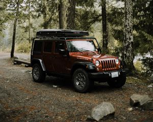 Preview wallpaper jeep wrangler, jeep, car, suv, brown