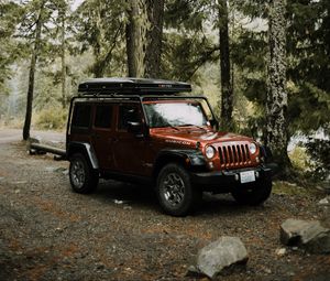 Preview wallpaper jeep wrangler, jeep, car, suv, brown