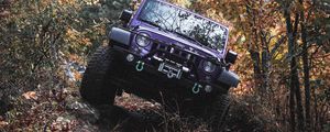 Preview wallpaper jeep wrangler, jeep, car, suv, purple, off road