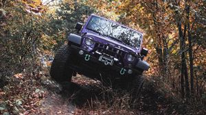 Preview wallpaper jeep wrangler, jeep, car, suv, purple, off road