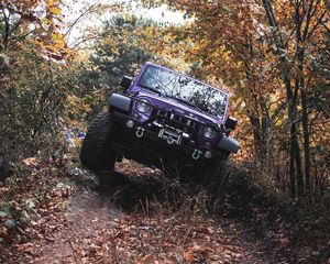 Preview wallpaper jeep wrangler, jeep, car, suv, purple, off road