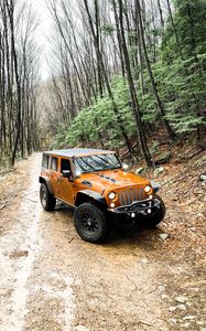 Preview wallpaper jeep wrangler, jeep, car, suv, brown, off road