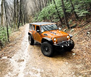 Preview wallpaper jeep wrangler, jeep, car, suv, brown, off road