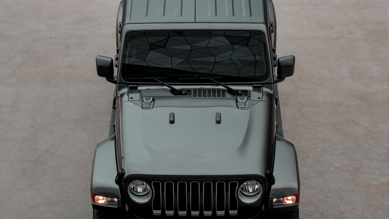 Wallpaper jeep wrangler, jeep, car, suv, black, aerial view