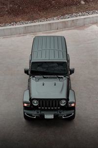 Preview wallpaper jeep wrangler, jeep, car, suv, black, aerial view