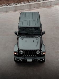 Preview wallpaper jeep wrangler, jeep, car, suv, black, aerial view