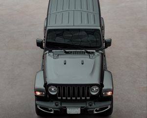 Preview wallpaper jeep wrangler, jeep, car, suv, black, aerial view