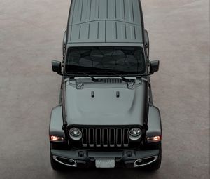 Preview wallpaper jeep wrangler, jeep, car, suv, black, aerial view