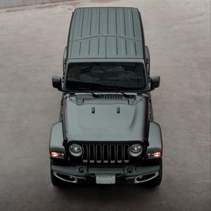 Preview wallpaper jeep wrangler, jeep, car, suv, black, aerial view