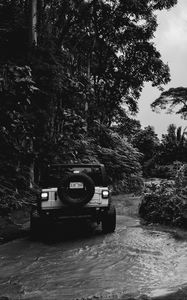 Preview wallpaper jeep wrangler, jeep, car, suv, black and white