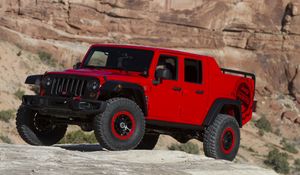 Preview wallpaper jeep, wrangler, red, side view