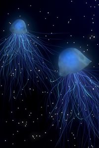 Preview wallpaper jellyfish, abstract, space, underwater world