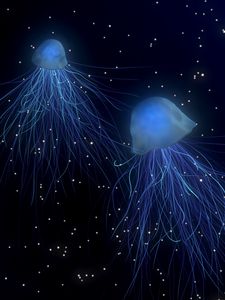 Preview wallpaper jellyfish, abstract, space, underwater world