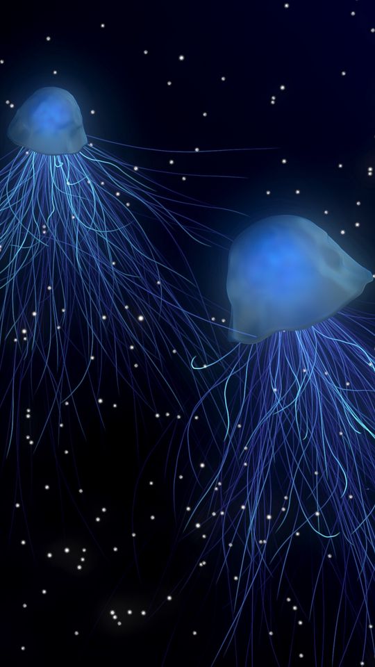 540x960 Wallpaper jellyfish, abstract, space, underwater world