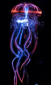 Preview wallpaper jellyfish, glass, light, artificial, tentacles, glowing