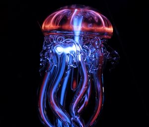 Preview wallpaper jellyfish, glass, light, artificial, tentacles, glowing