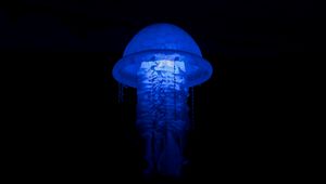 Preview wallpaper jellyfish, glow, lamp, blue, dark