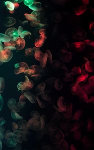 Preview wallpaper jellyfish, underwater, glow, colorful, dark
