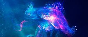 Preview wallpaper jellyfish, underwater world, glow, art, fabulous