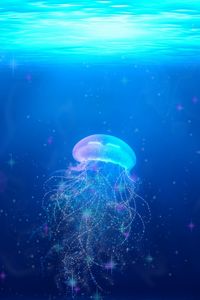 Preview wallpaper jellyfish, underwater world, swim, tentacles