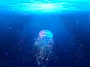 Preview wallpaper jellyfish, underwater world, swim, tentacles