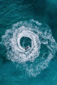 Preview wallpaper jet ski, waves, aerial view, sea, water