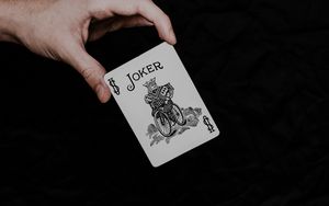 Preview wallpaper joker, playing card, card, word, hand