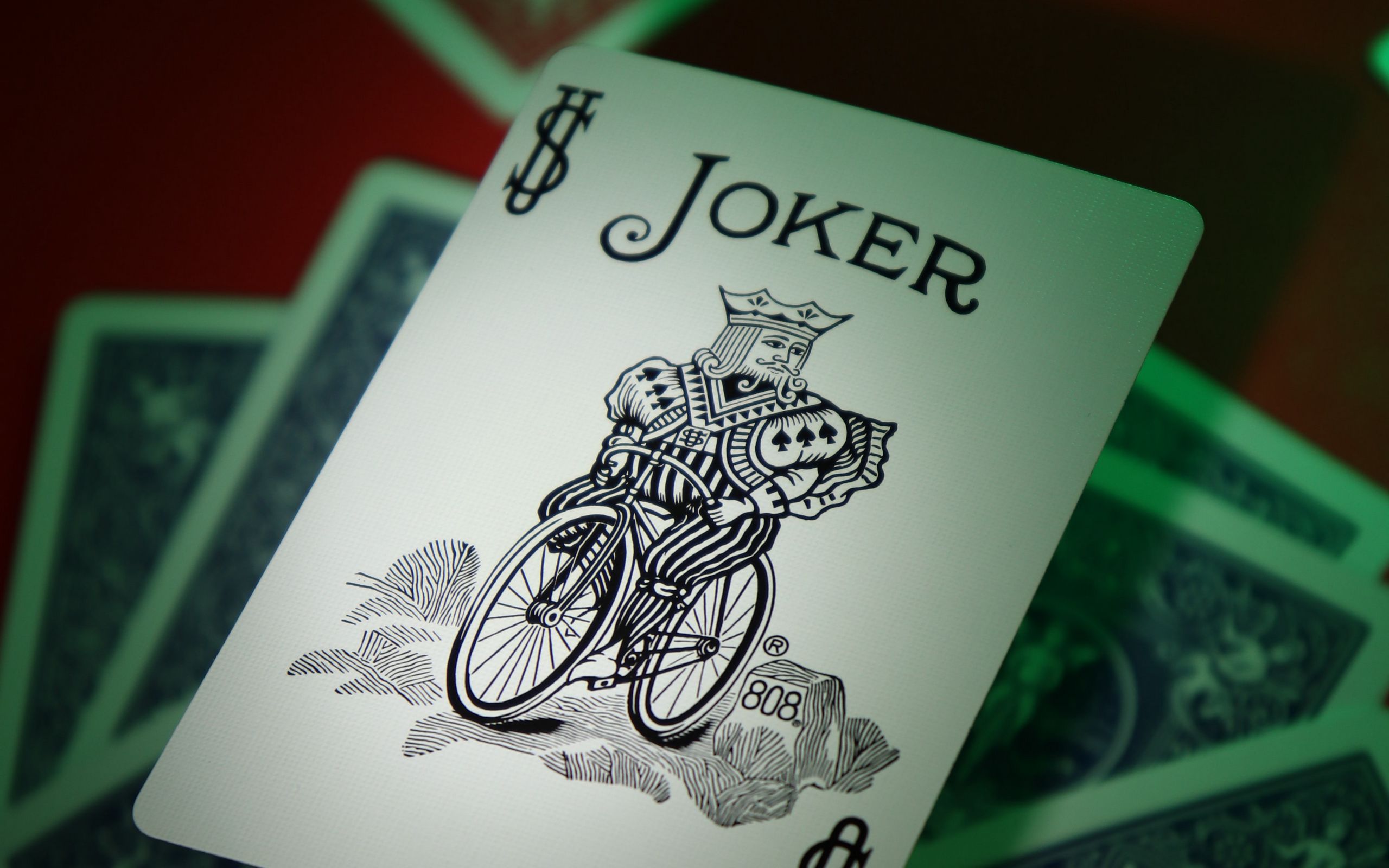 2560x1600 Wallpaper joker, word, inscription, cards