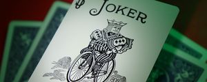 Preview wallpaper joker, word, inscription, cards