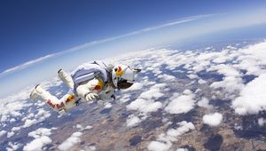 Preview wallpaper jump, diving, red bull, sky