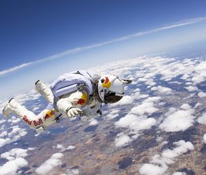 Preview wallpaper jump, diving, red bull, sky