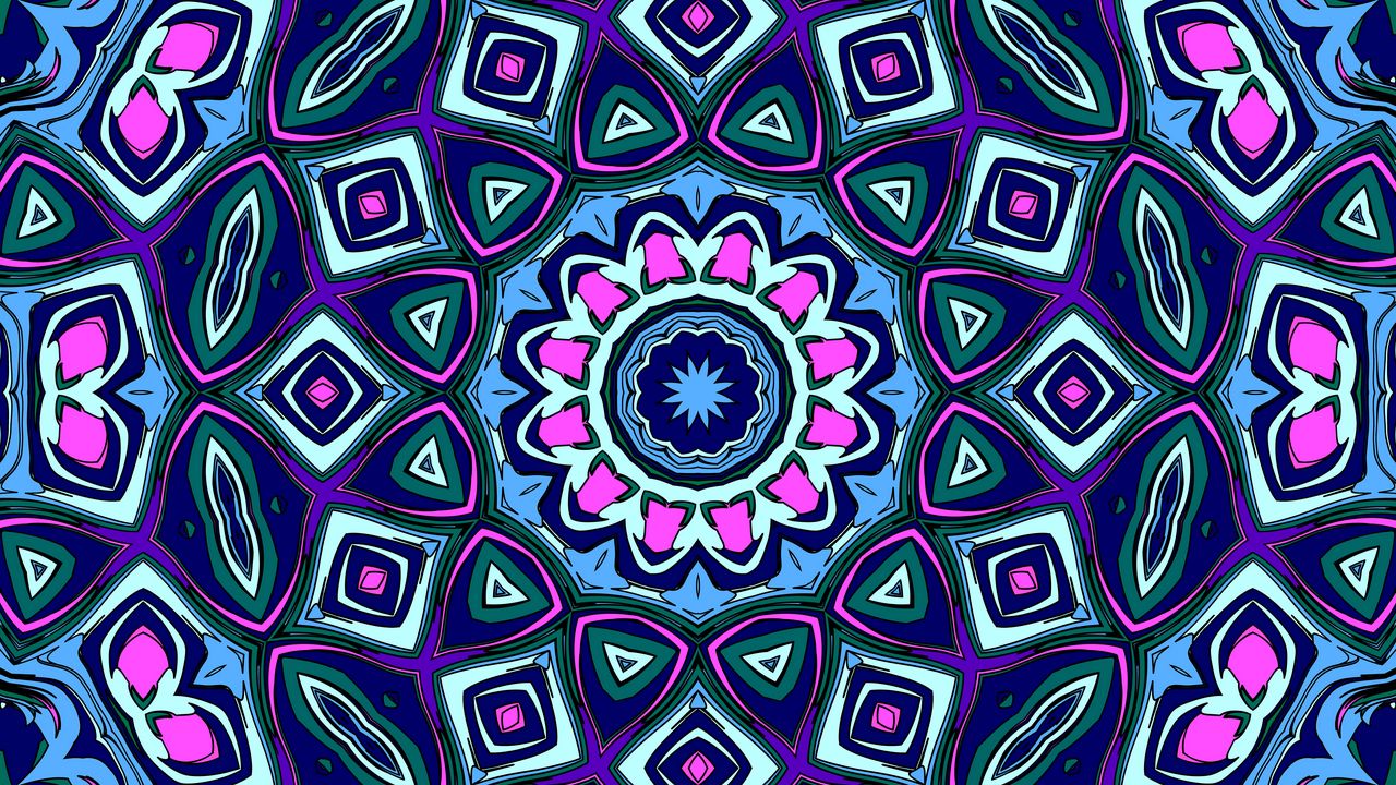 Wallpaper kaleidoscope, circle, shapes, abstraction, bright