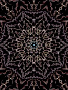 Preview wallpaper kaleidoscope, circle, shapes, abstraction, background, dark