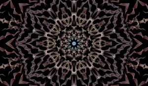 Preview wallpaper kaleidoscope, circle, shapes, abstraction, background, dark