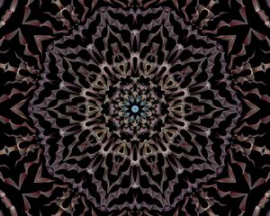 Preview wallpaper kaleidoscope, circle, shapes, abstraction, background, dark